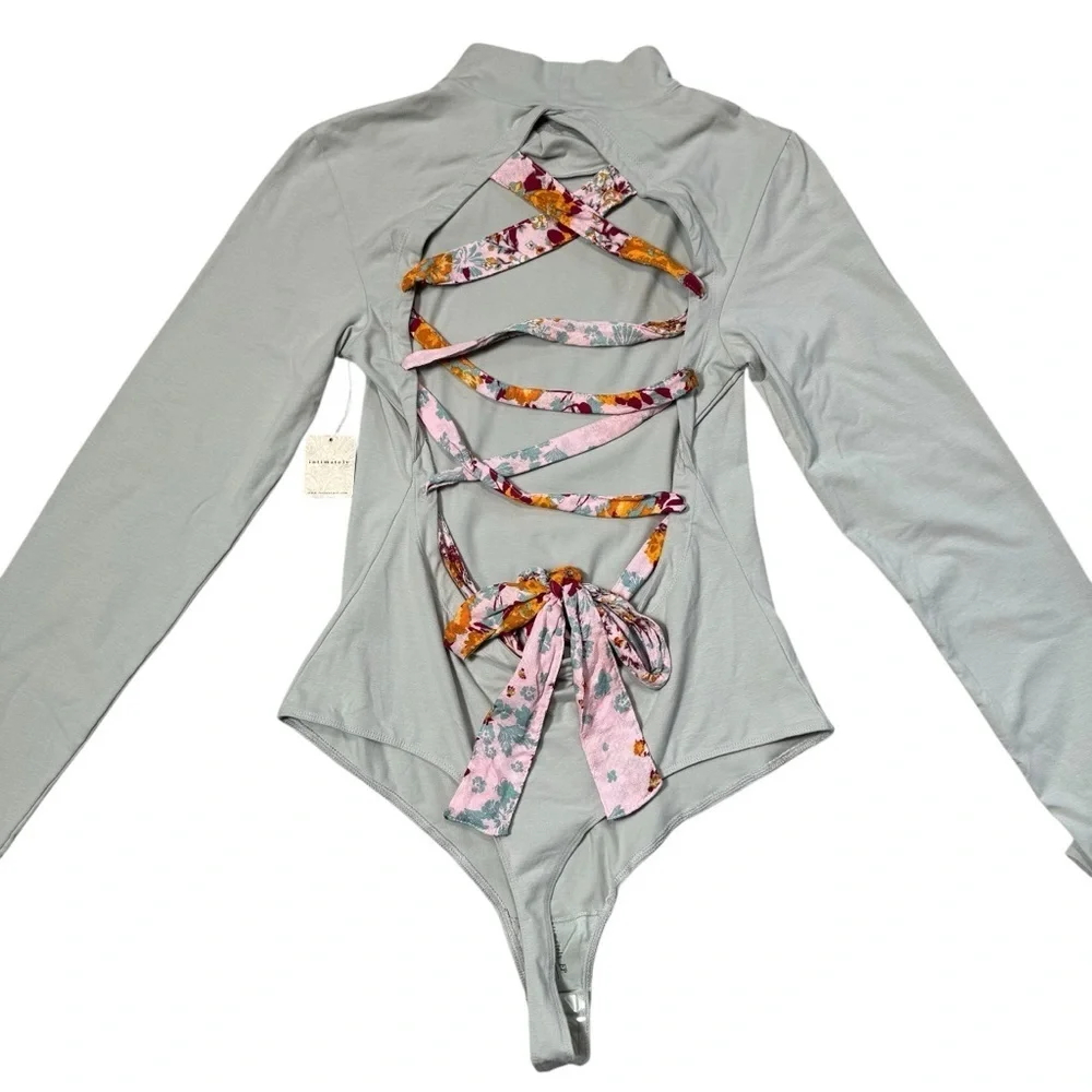 NWT New Free People Straps In The Back Mint Bodysuit Size XL